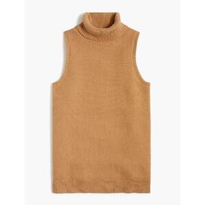 J. CREW Tan Ribbed Turtleneck Sweater Tank // XS